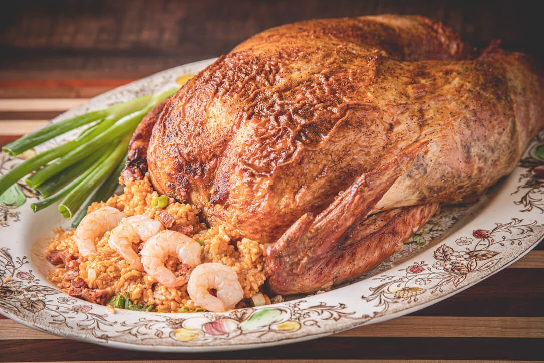 Turducken Stuffed Shrimp & Sausage Jambalaya